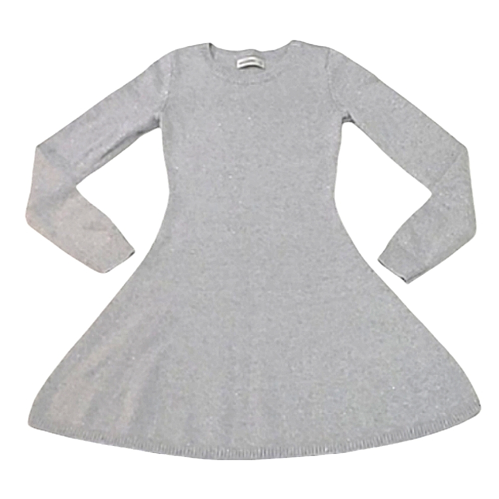 Abercrombie Kids Metallic Sweater Dress A-Line Long Sleeve Crew Neck Sz 13/14